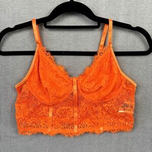 Effordram Bralette Women L‎ Crop Top Underwire Sheer Lace Boudoir Festival Y2K
